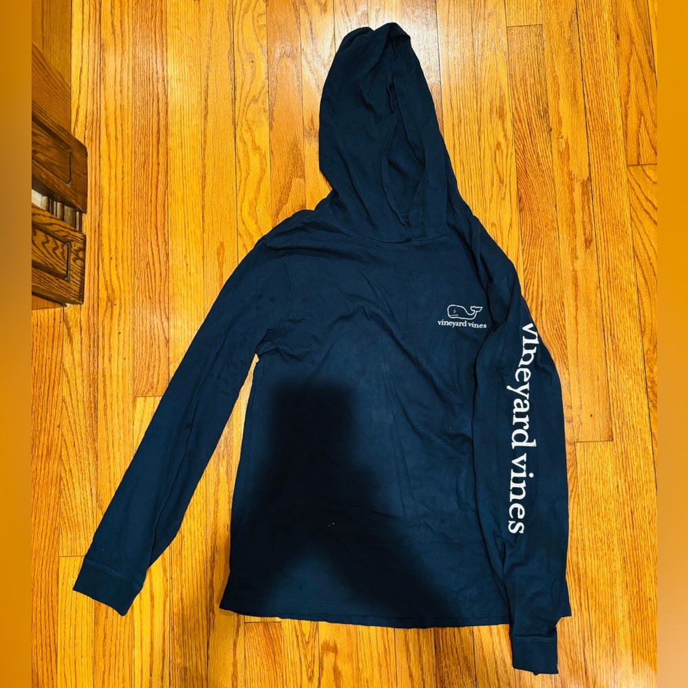 🐳 Vineyard Vines Navy Hooded Long Sleeve Tee – Size M – Unisex Fit